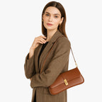 Faux Leather Baguette Bag with Adjustable Strap