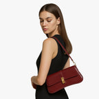 Faux Leather Baguette Bag with Adjustable Strap