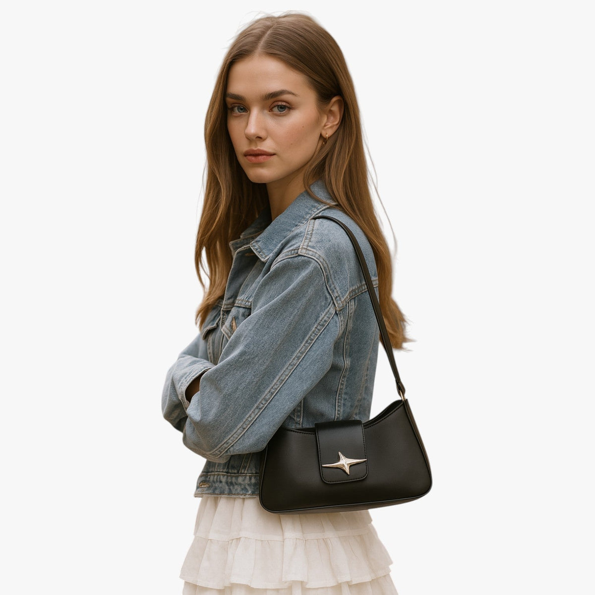 Miniclutch i Y2K-stil med justerbar crossbody-rem