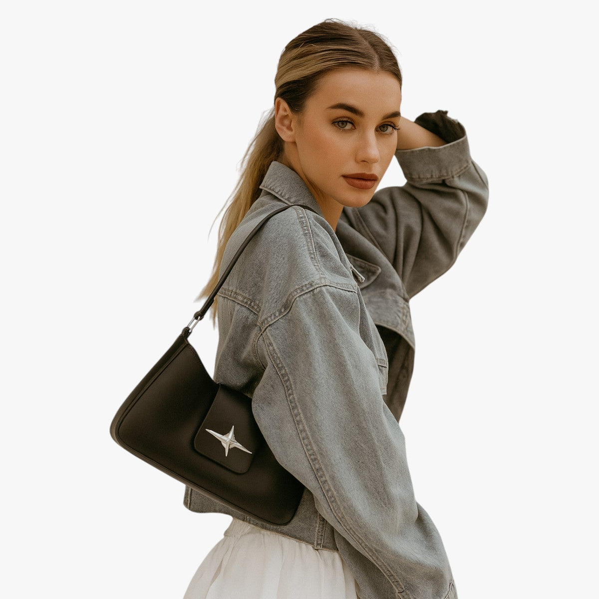 Miniclutch i Y2K-stil med justerbar crossbody-rem