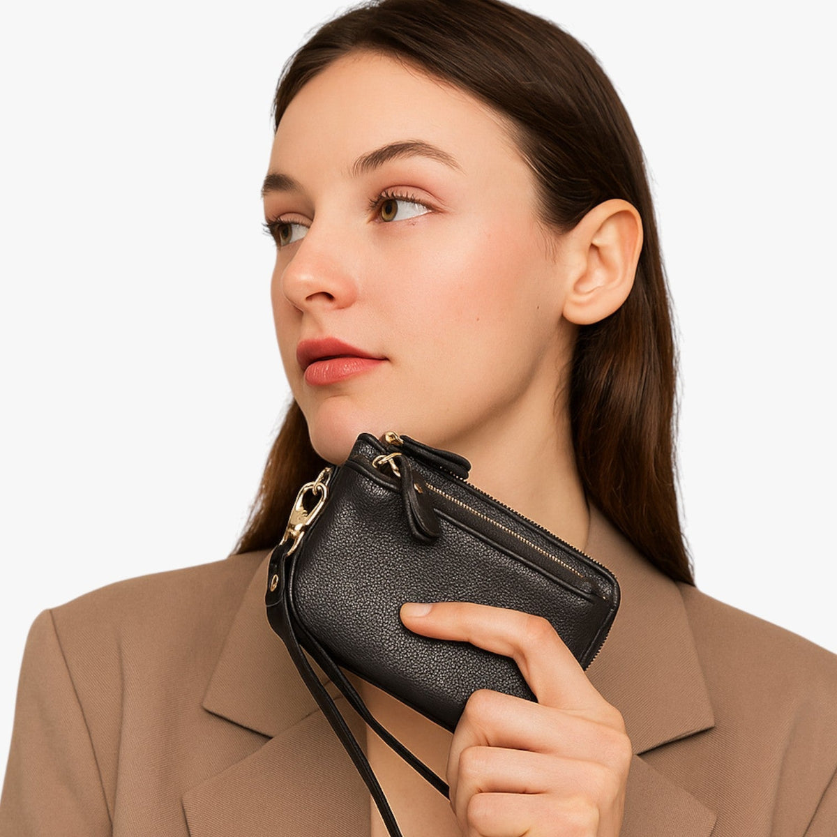 Compact Wallet with Keyring and Zip Coin Pocket