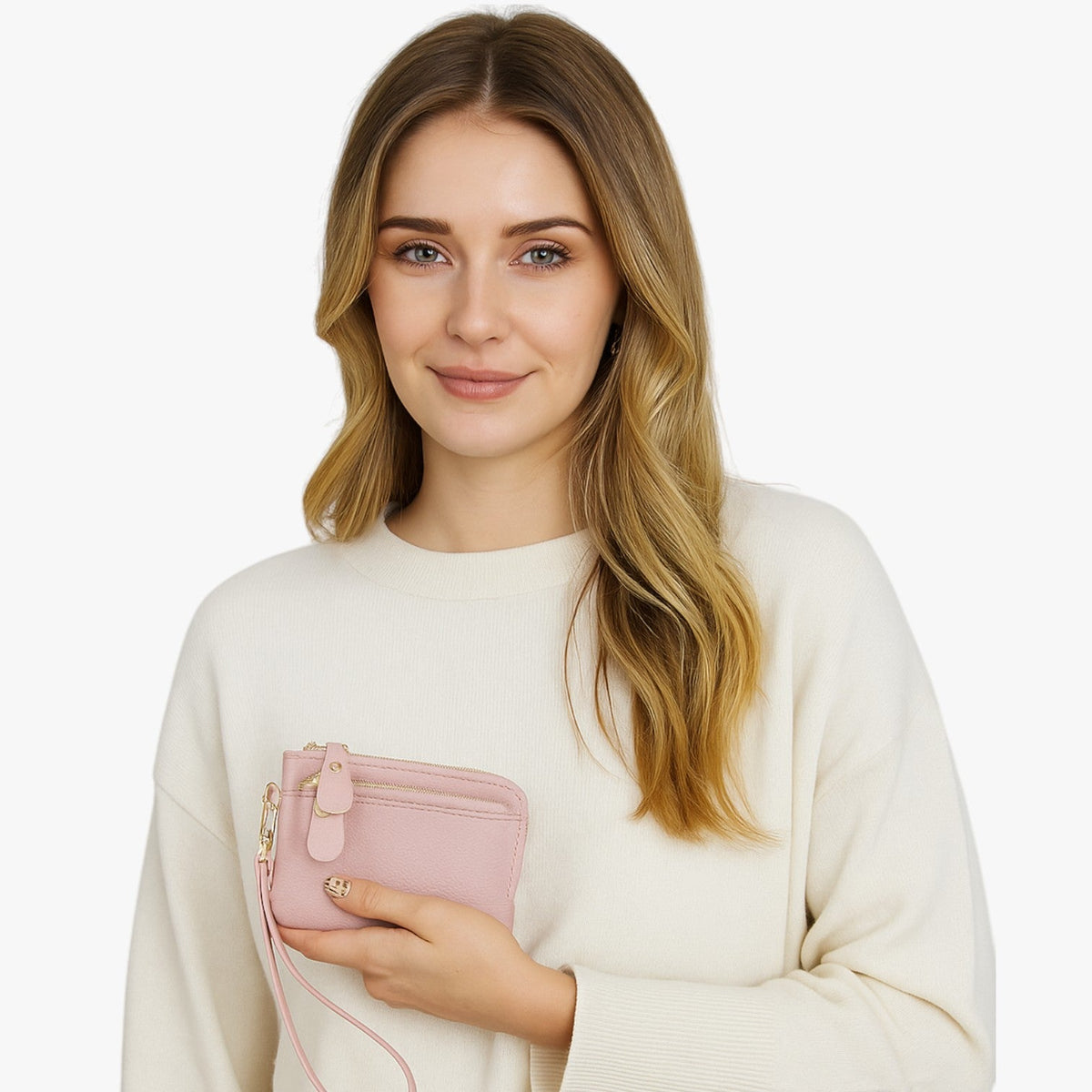 Compact Wallet with Keyring and Zip Coin Pocket