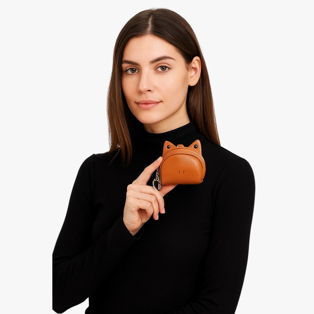 Faux Leather Wallet with Zip Coin Pocket and Card Slots