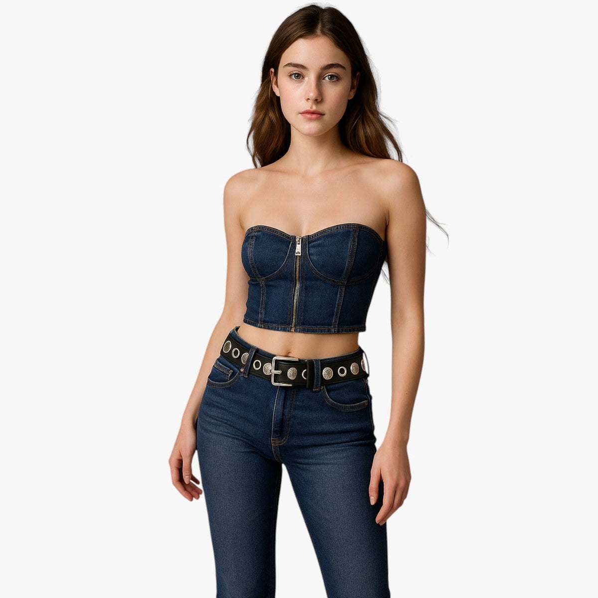 Studded Faux Leather Belt with a Secure Buckle, Unisex