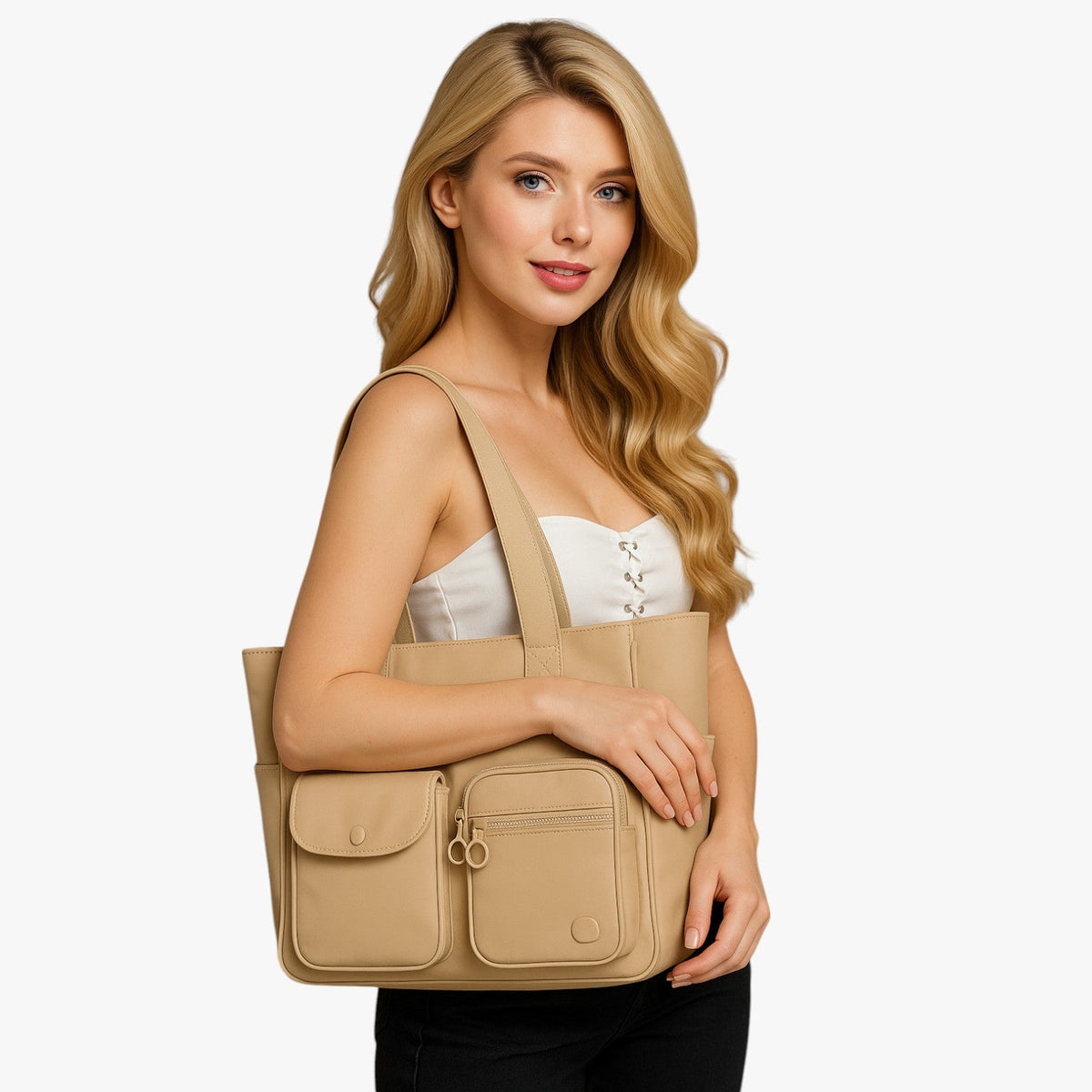 Water-Resistant Tote Bag with Smart Inner Organising Pockets