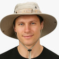 Sombrero de sol de ala ancha para hombre con paneles de malla transpirable