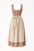 Vestido midi con cinturón de lazo y detalles retro de dirndl