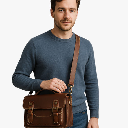 Anti-Theft Faux Leather Shoulder Bag with Hidden Zips
