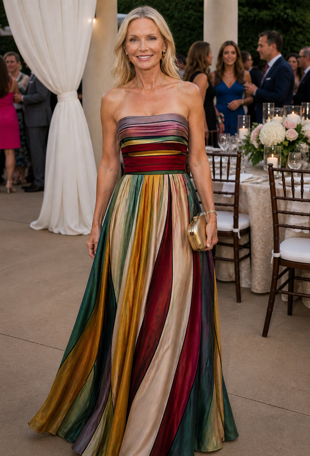 Strapless A-Line Dress with Flowing Silhouette