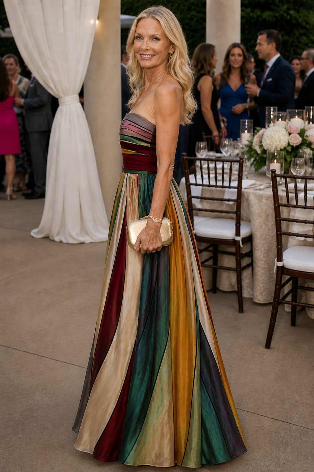 Strapless A-Line Dress with Flowing Silhouette
