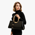 Lightweight Faux Leather Shoulder Bag with Inner Pockets