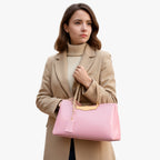 Lightweight Faux Leather Shoulder Bag with Inner Pockets