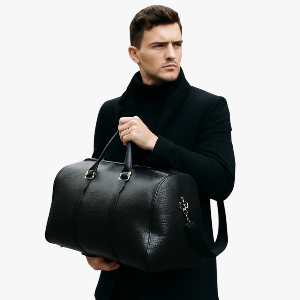 Spacious Faux Leather Travel Bag, Sized for Carry-On Use