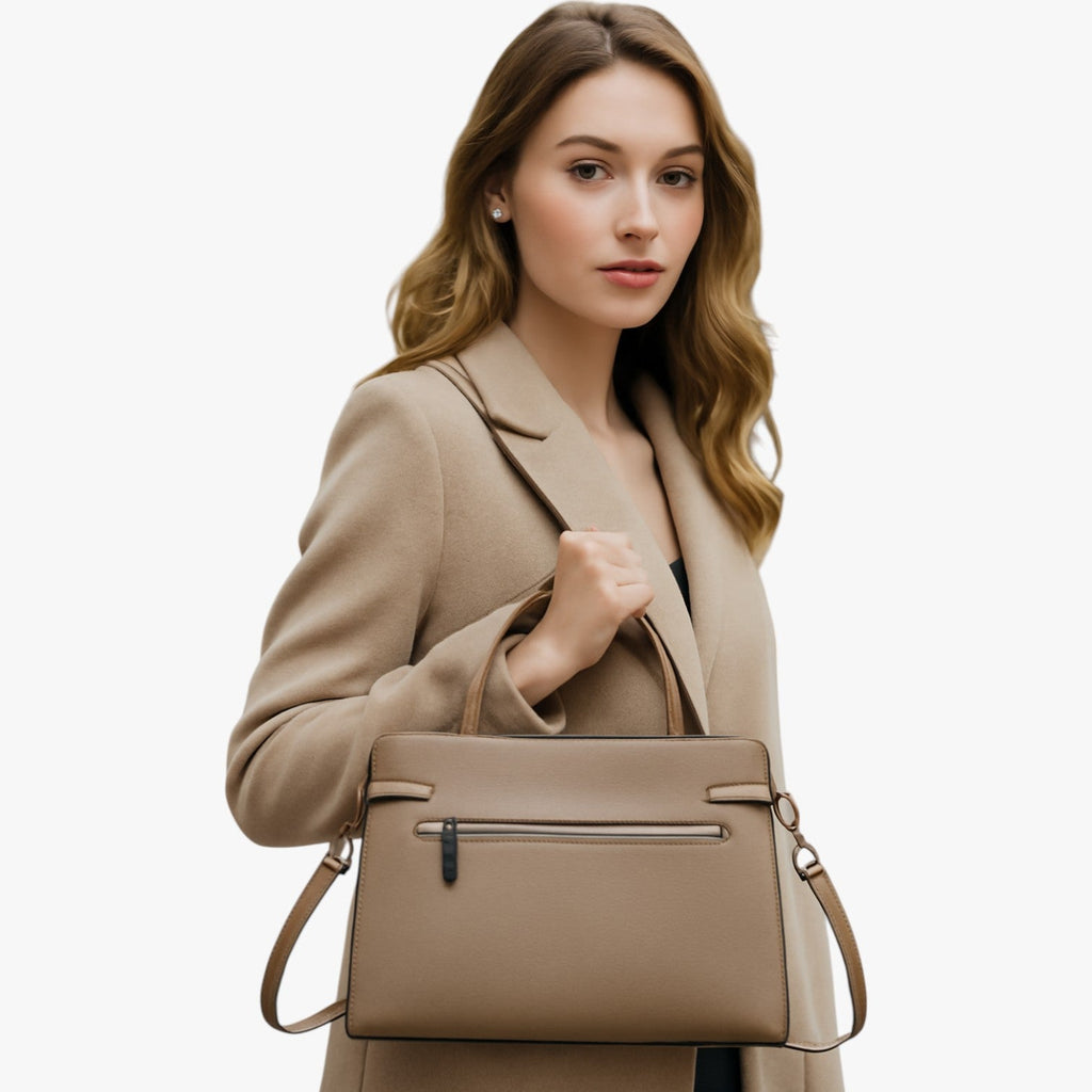Structured Handbag with Soft Handles