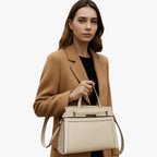 Structured Handbag with Soft Handles