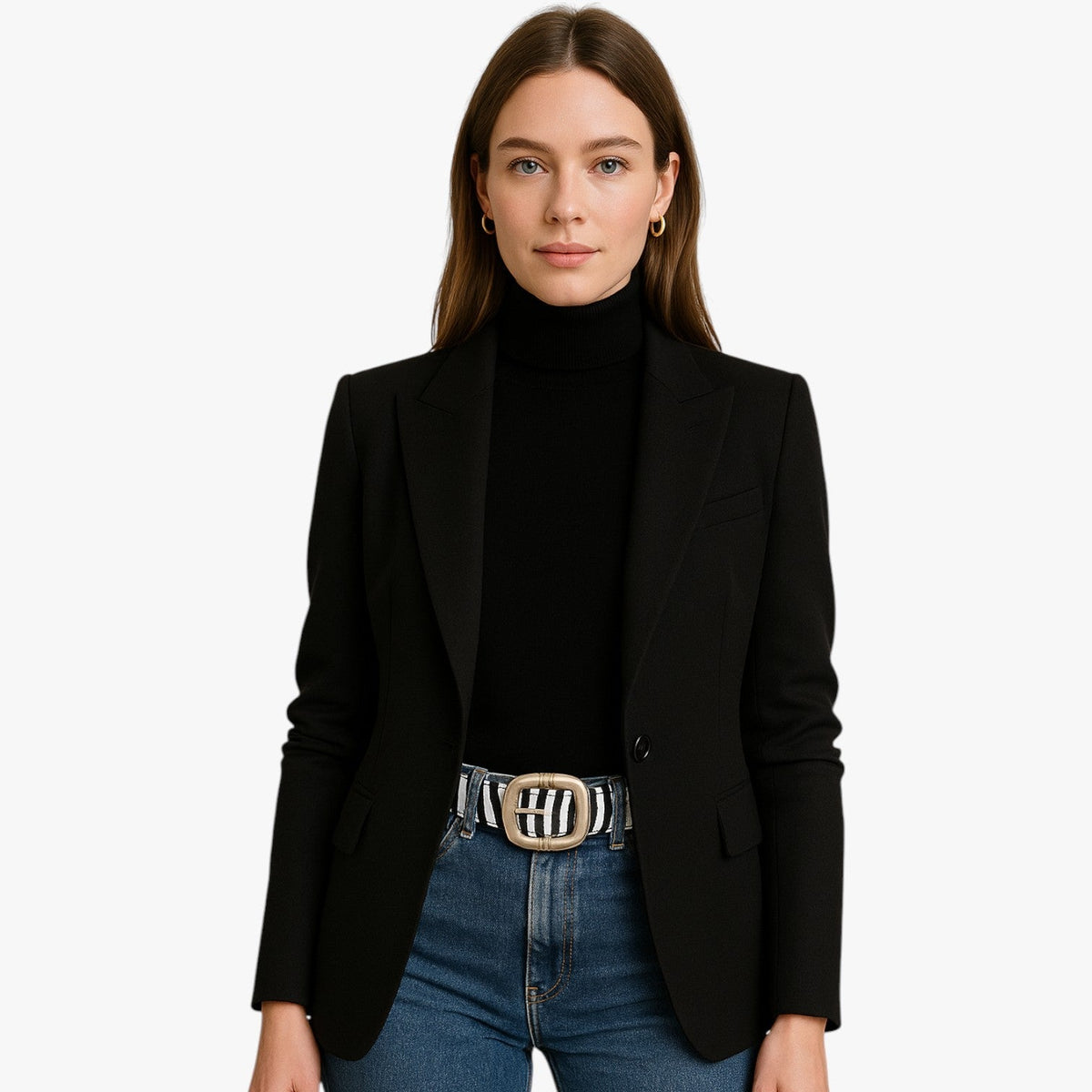 Leopard Print Belt with Punk-Style Buckle for Evening Looks