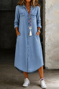 Long Shirt Dress with Relaxed Flowing Silhouette
