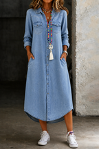 Long Shirt Dress with Relaxed Flowing Silhouette