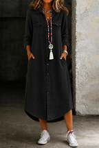 Long Shirt Dress with Relaxed Flowing Silhouette