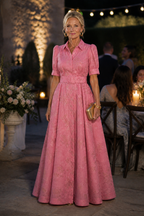 Floral Maxi Dress with Structured Waist Belt