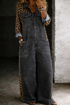 Shirt-Style Jumpsuit with Patch Pockets and Ankle Length