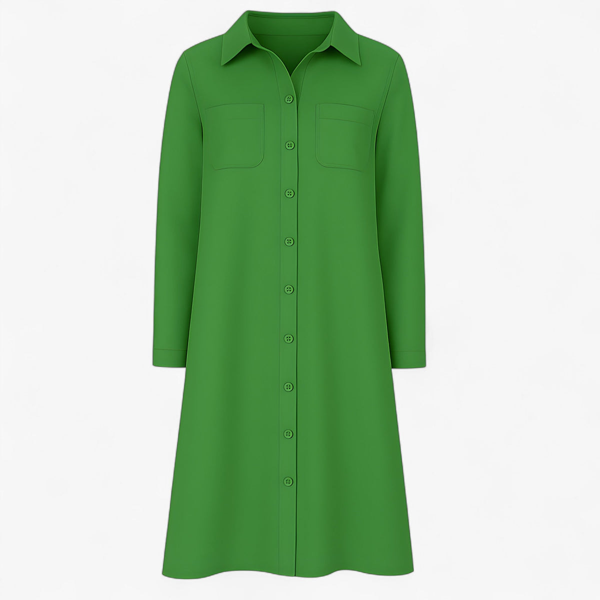 Flowing Dress with a Shimmer Detail at the Neckline