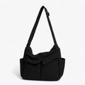 Vintage Canvas Shoulder Bag with a Flap Closure