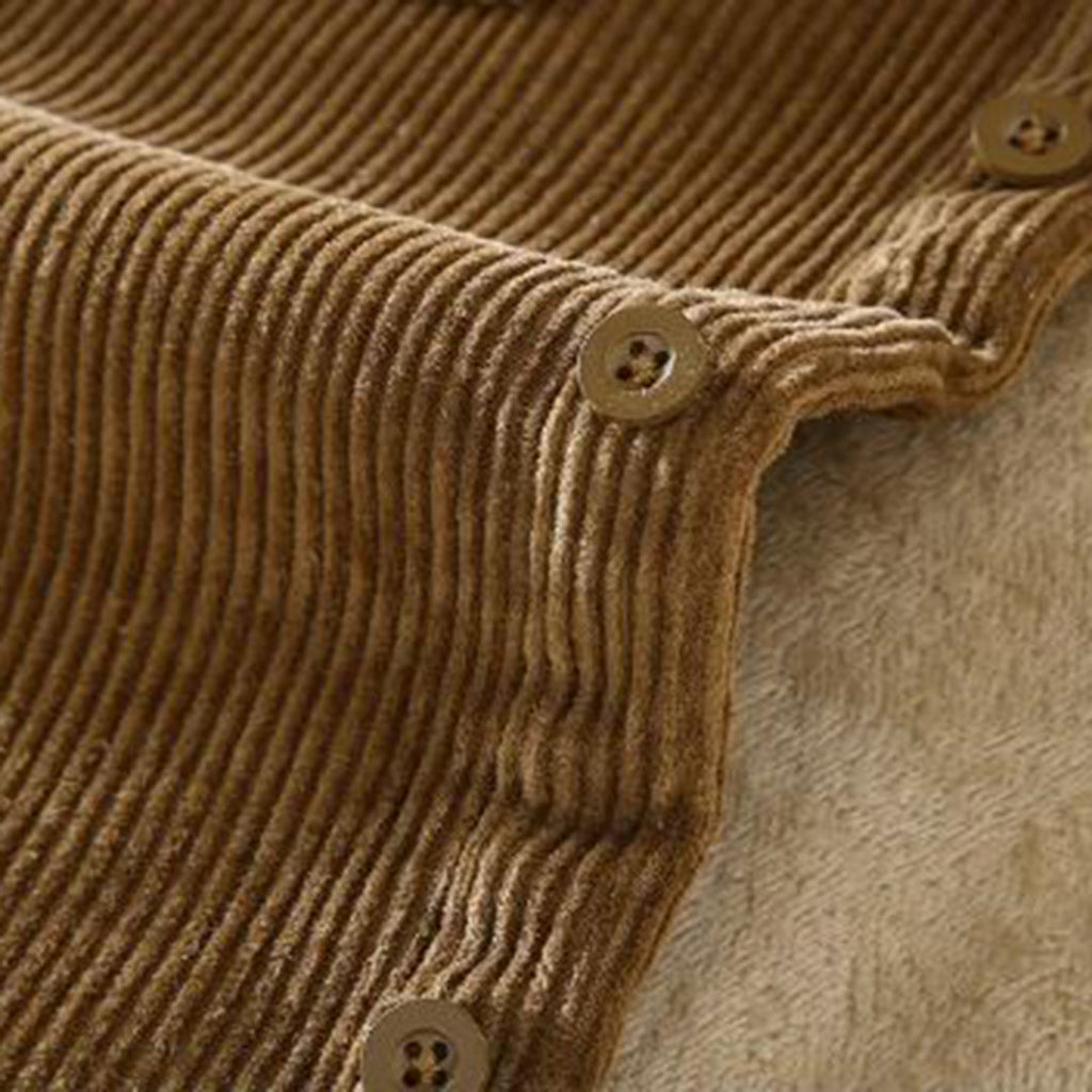 Fleece-Lined Flannel Shirt Jacket for Autumn and Winter
