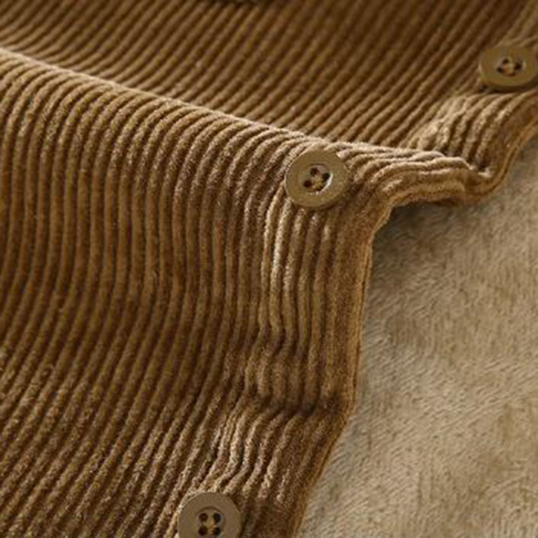 Fleece-Lined Flannel Shirt Jacket for Autumn and Winter