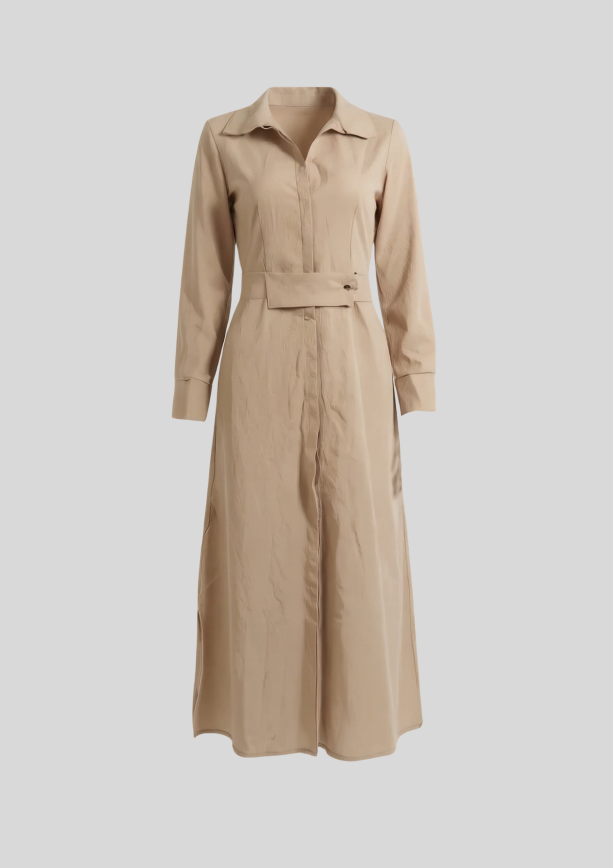 Linen Maxi Dress with V-Neckline for Summer