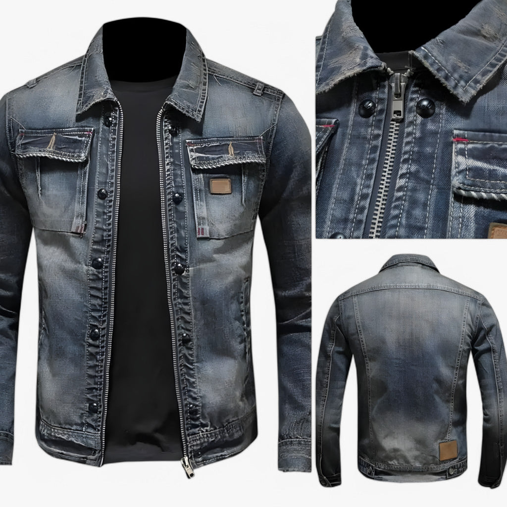 Chaqueta vaquera clásica con corte moderno entallado
