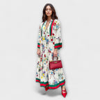 Vestido largo con estampado floral y aire vacacional