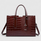 Crocodile Print PU Leather Bag with Top Handle