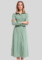 Linen Maxi Dress with V-Neckline for Summer