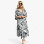 Floral Print V-Neck Maxi Dress for Beach Holidays