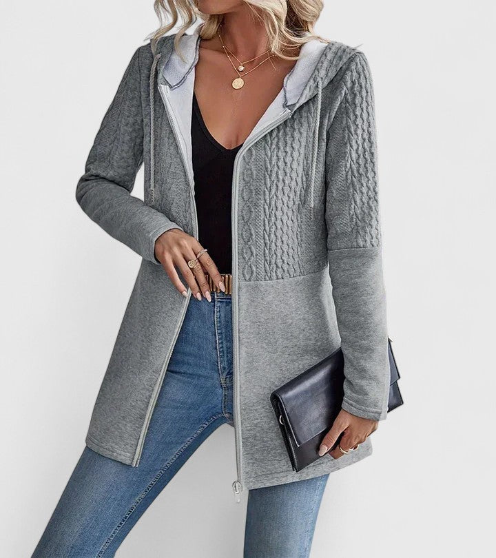 Zip Front Sweatshirt Jacket with Clean Finish