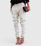 Tailored Trousers with Elongating Cut and Pockets
