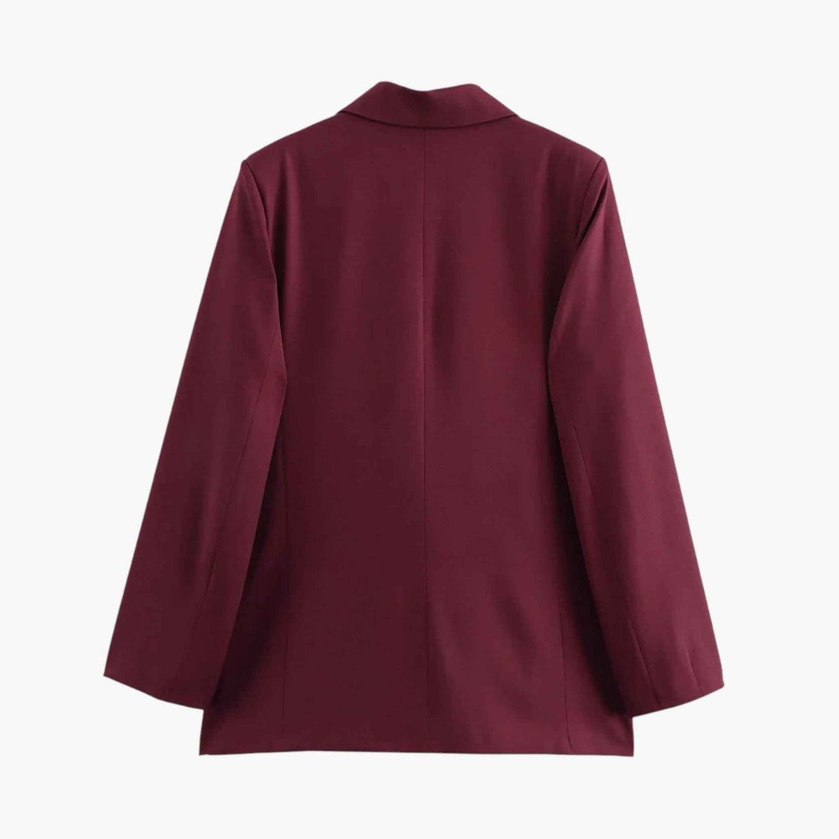 Burgundy Long-Sleeve Blazer with a Slim, Tailored Fit