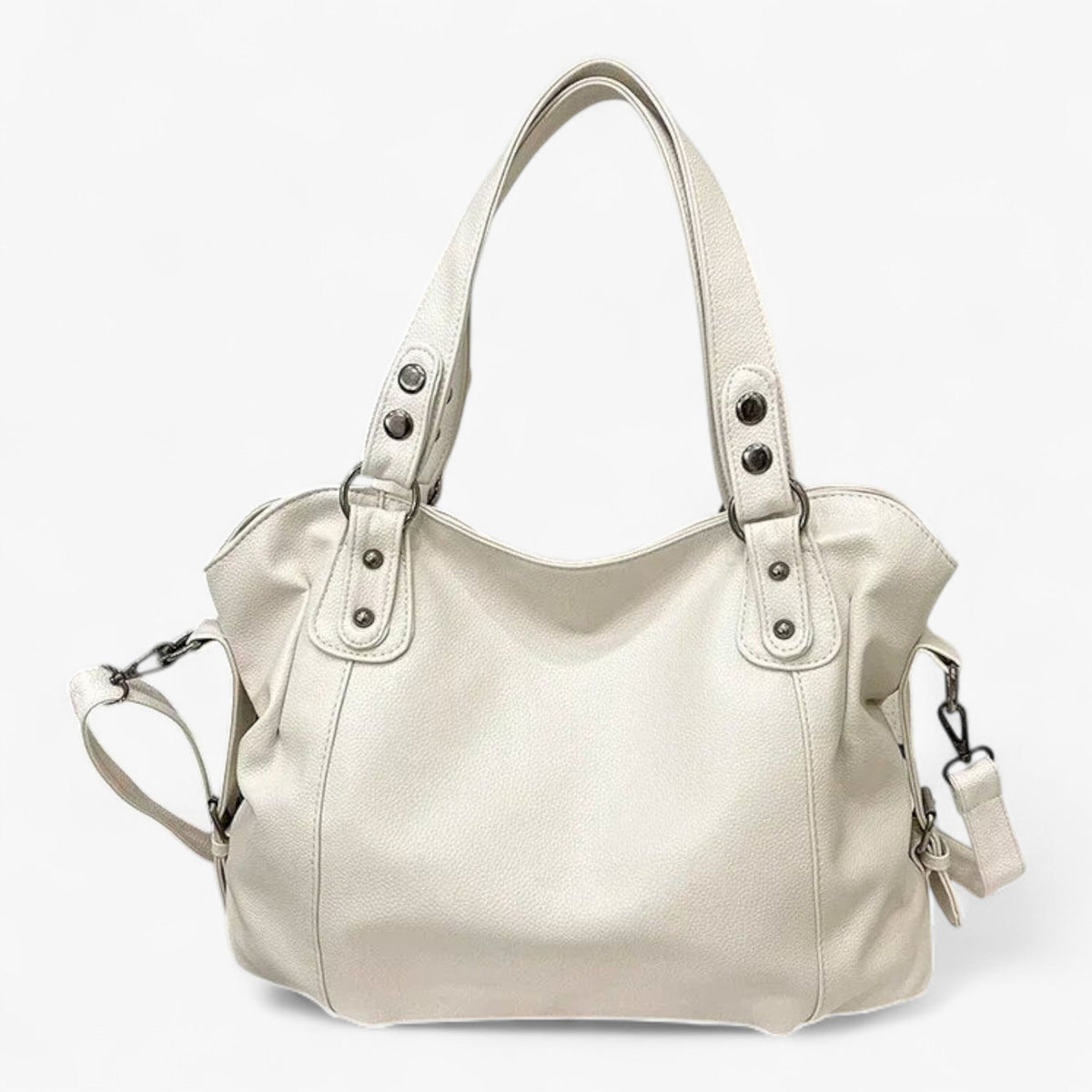 Minimalist Soft Faux Leather Shoulder Bag with Zip Closure