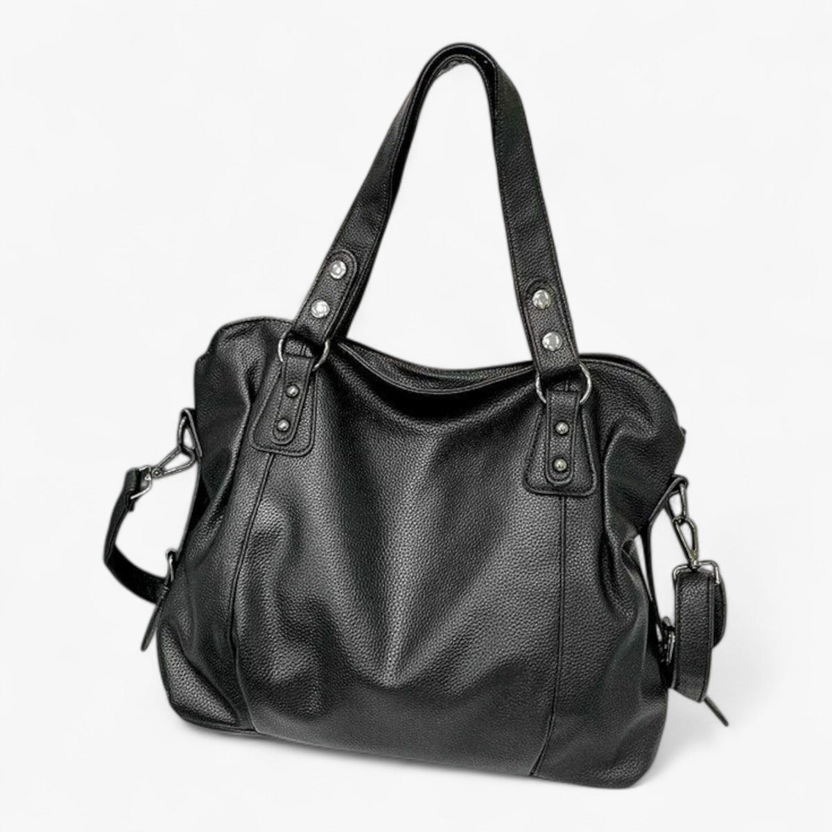 Minimalist Soft Faux Leather Shoulder Bag with Zip Closure