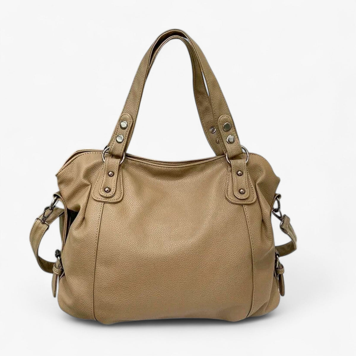 Minimalist Soft Faux Leather Shoulder Bag with Zip Closure
