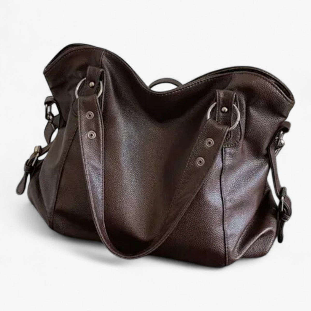 Minimalist Soft Faux Leather Shoulder Bag with Zip Closure