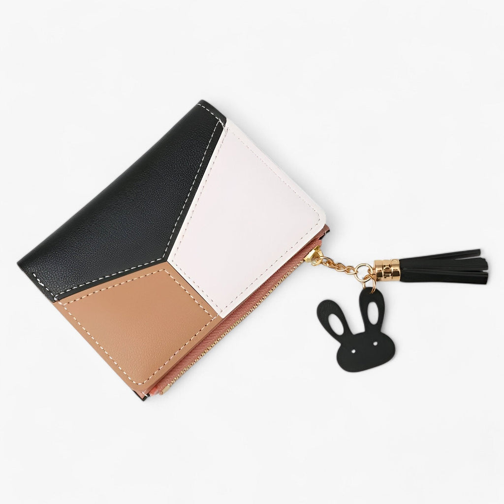 Foldable PU Leather Wallet with Built-In Card Holder