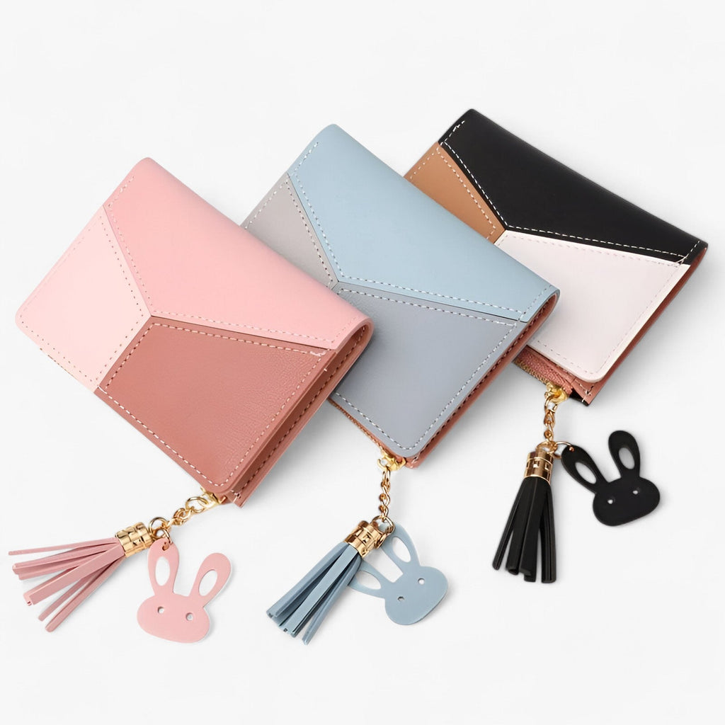 Foldable PU Leather Wallet with Built-In Card Holder