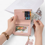 Foldable PU Leather Wallet with Built-In Card Holder