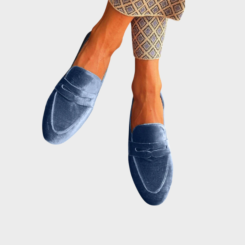 Mocasines con diseño de retales y suela de goma