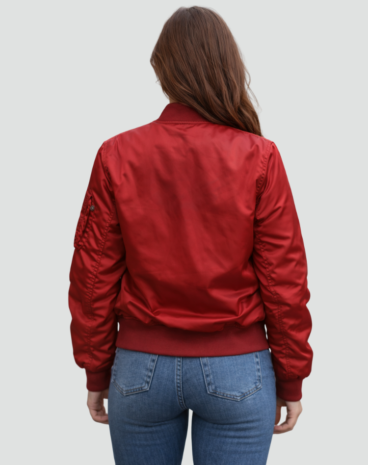 Relaxed Bomber Jacket with Zip Front and Sleeve Pocket