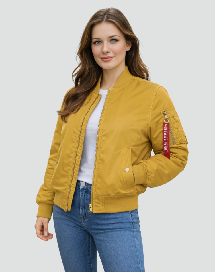 Relaxed Bomber Jacket with Zip Front and Sleeve Pocket