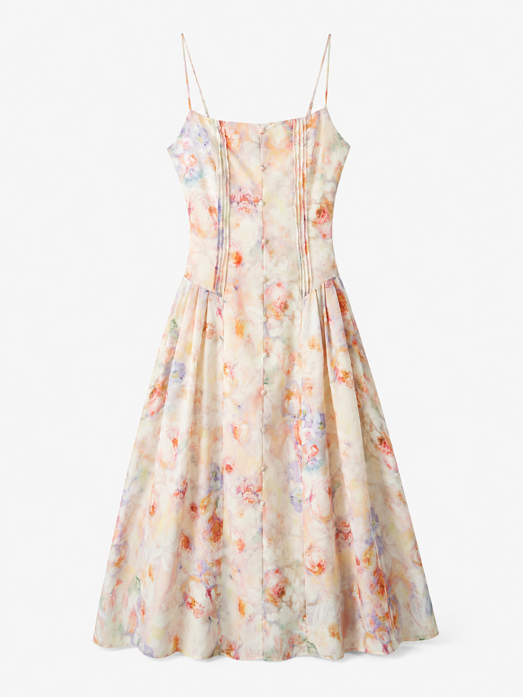 Floral Print Summer Dress with a Fitted Corset Bodice