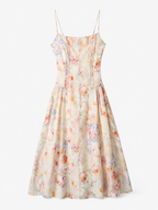 Floral Print Summer Dress with a Fitted Corset Bodice